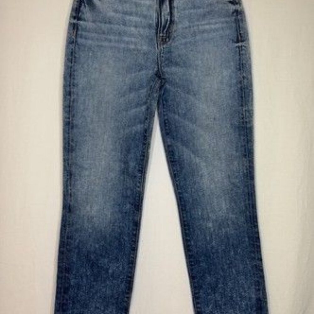 NWOT Hudson Jeans Womens 27 Raw Hem Straight Leg High Rise Ombré Acid Stone Wash